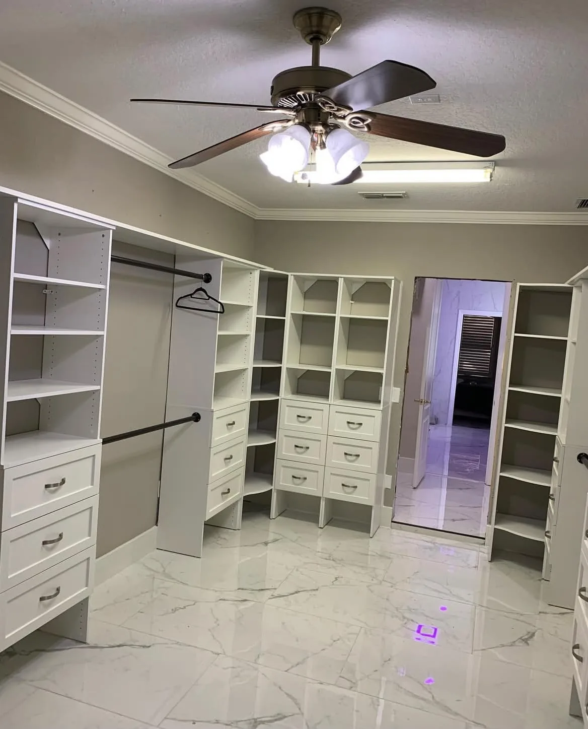 Marble-Look Walk-In Closet Flooring — Tile Flooring Installation in Central Florida