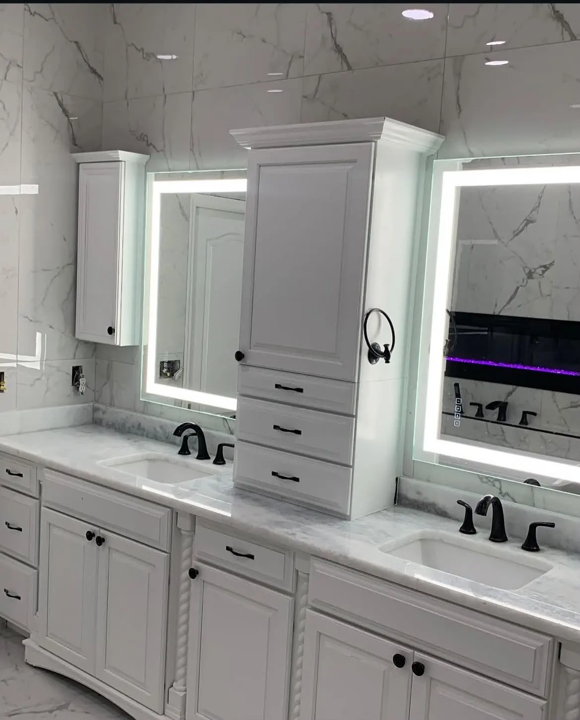Marble double vanity install